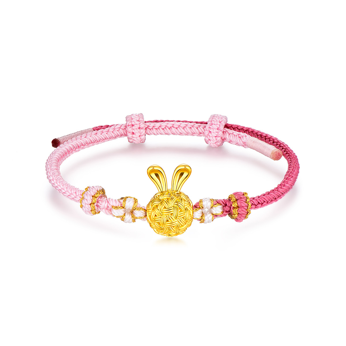 六福珠宝T焰金系列黄金手绳转运珠女款兔子首饰足金中秋礼定价009801SA【联系客服补货】