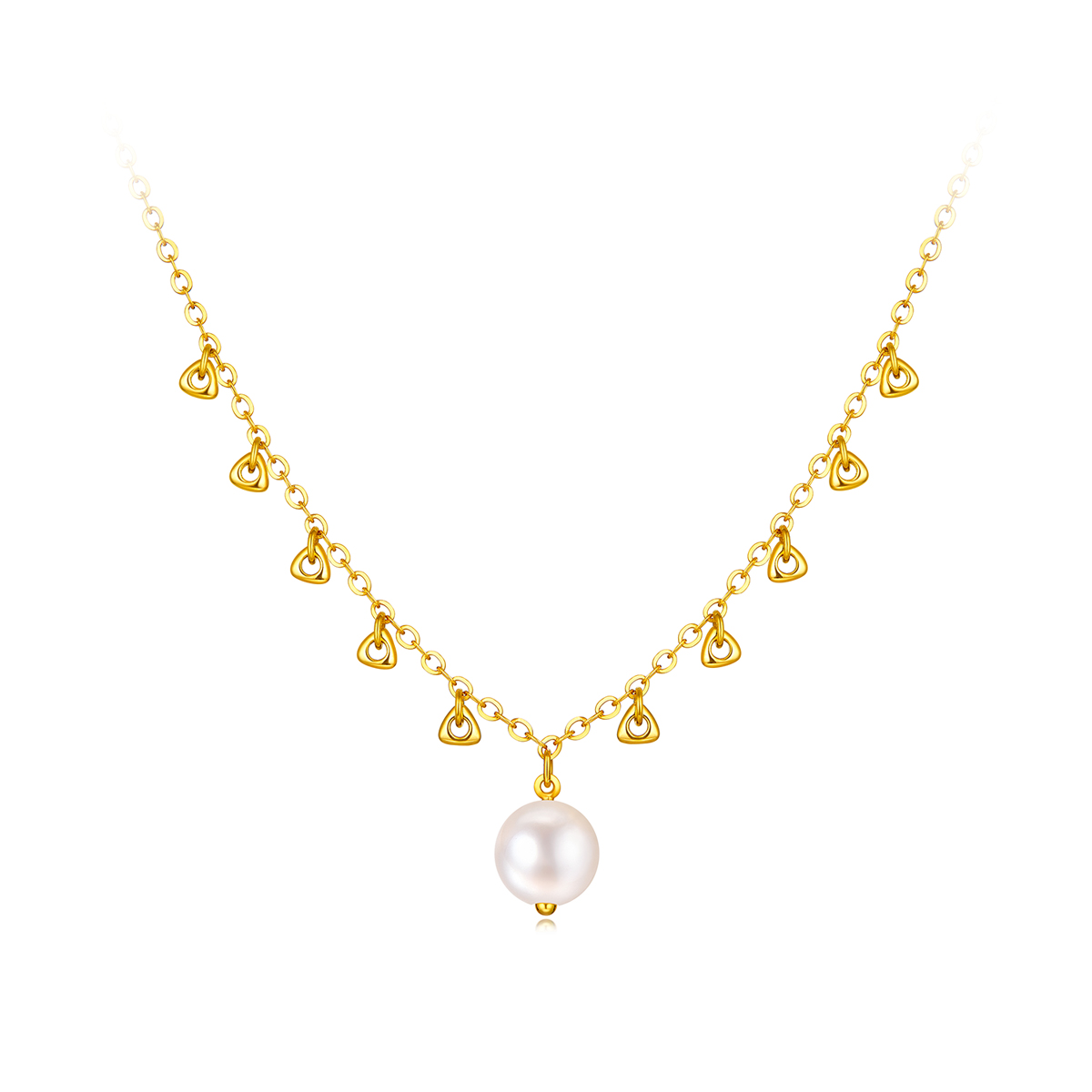 六福珠宝几何灵动黄金手链女5G足金O字链珍珠首饰计价FDG0005DS【联系客服补货】