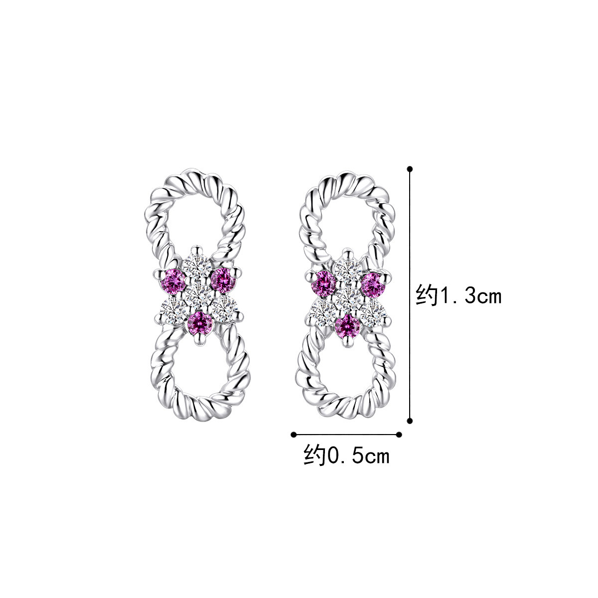 【秒杀】六福珠宝钻石耳钉女麻花边18k金蓝宝石耳坠送礼定价cMDSKE0053W【联系客服补货】