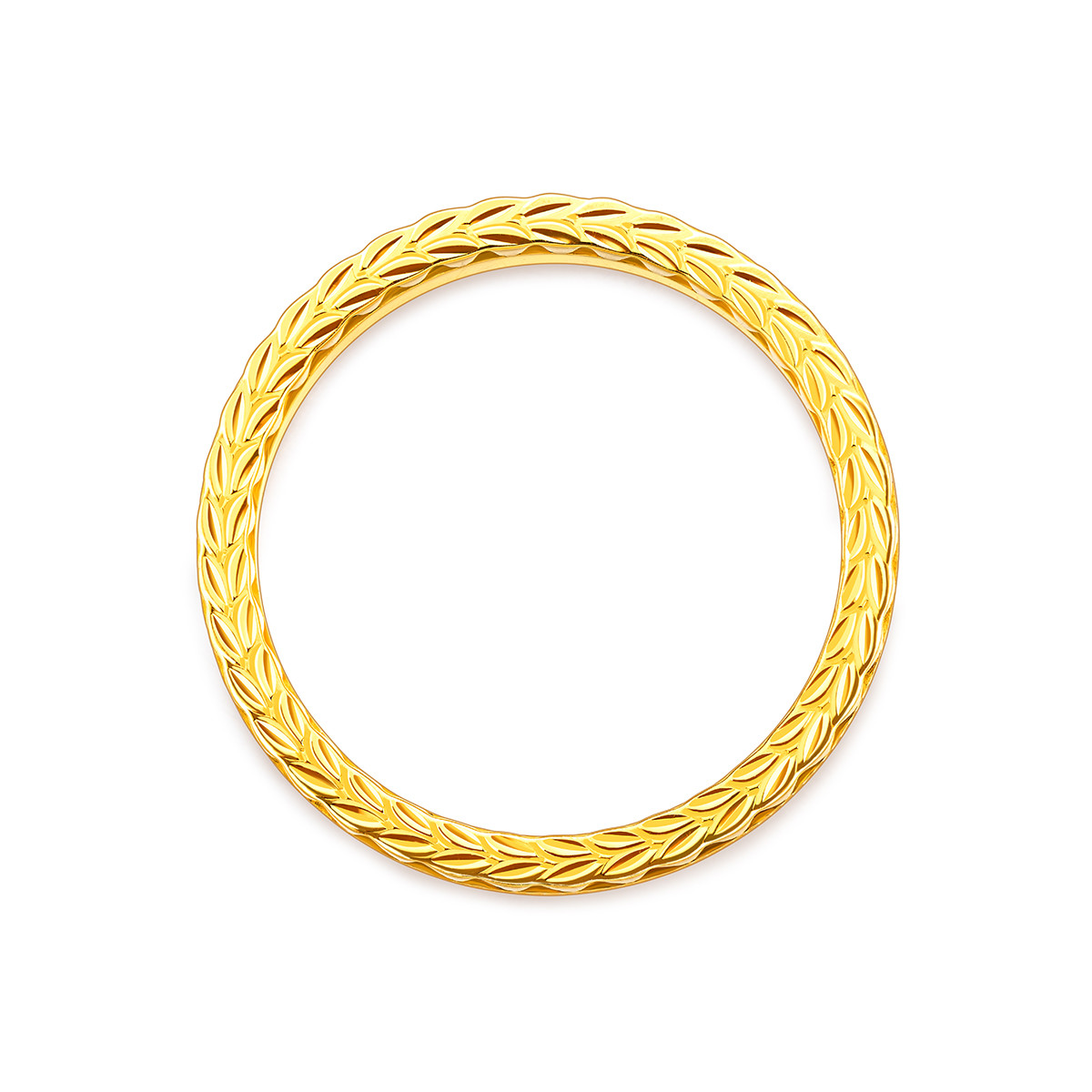 六福珠宝实心黄金戒指可刻字光面闭口戒足金送礼计价B01TBGR0036【联系客服补货】