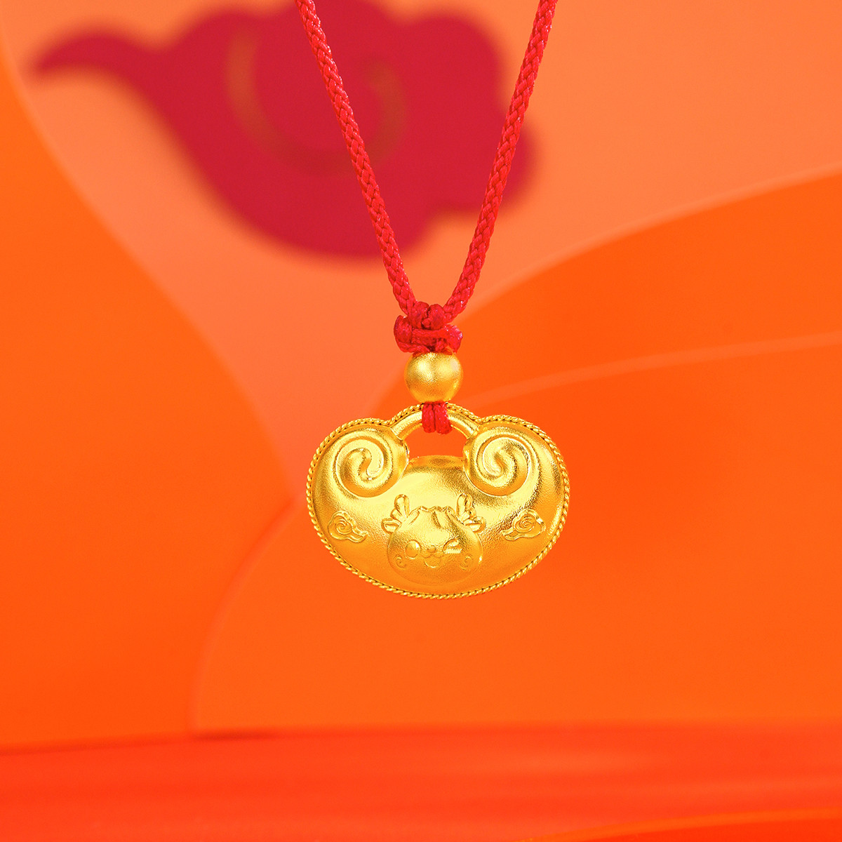 六福珠宝福满传家如意小龙包黄金吊坠女足金挂坠计价G08TBGP0002【1V1直播看货】