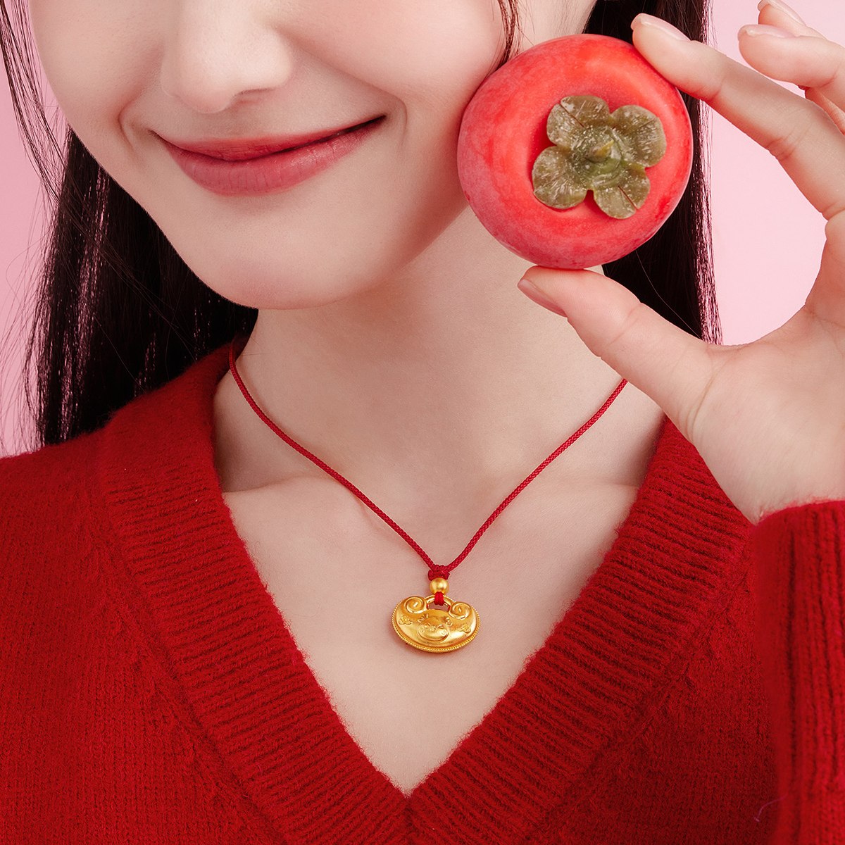 六福珠宝福满传家如意小龙包黄金吊坠女足金挂坠计价G08TBGP0002【1V1直播看货】