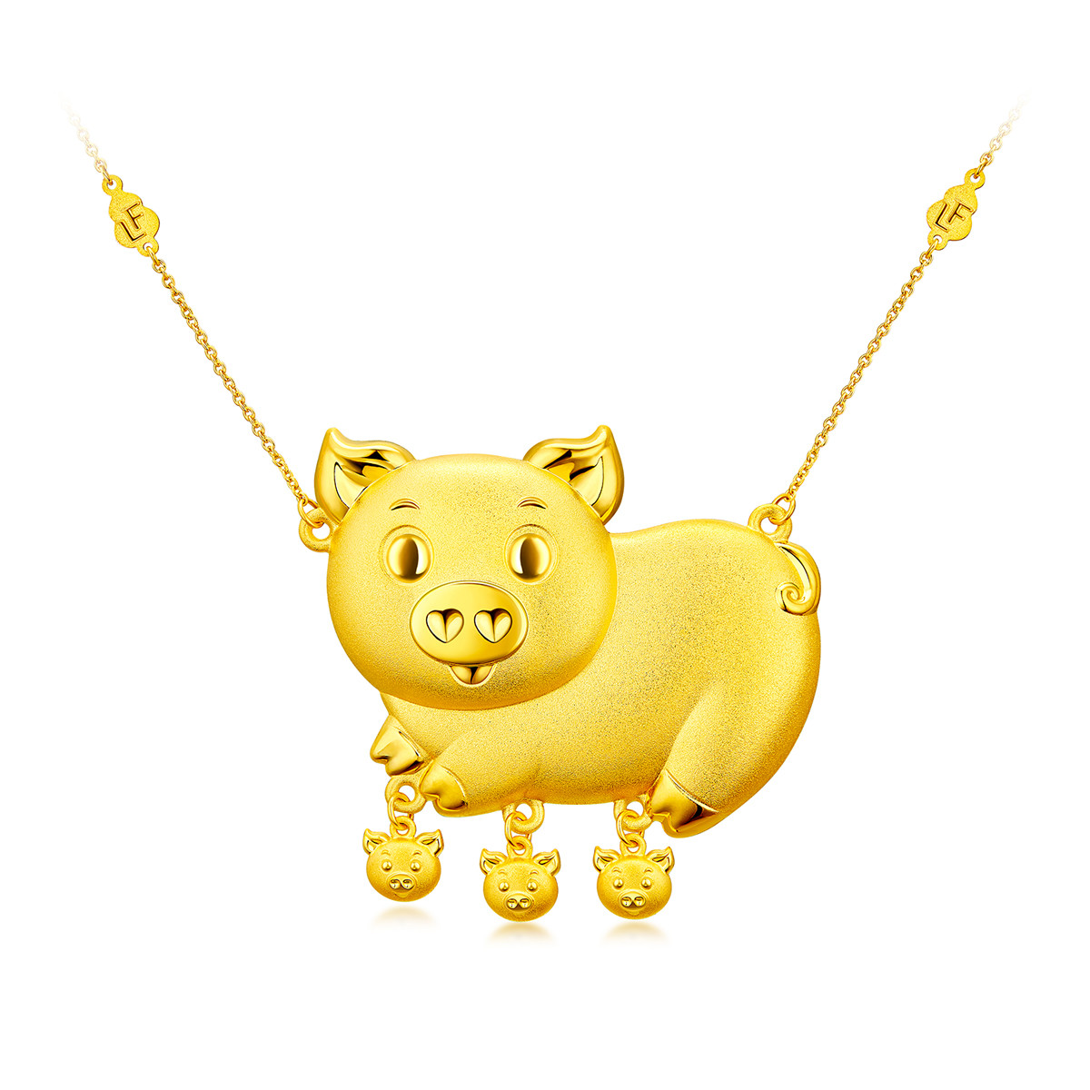 六福珠宝金猪牌黄金项链宝宝儿童足金套链周岁礼计价020405NA