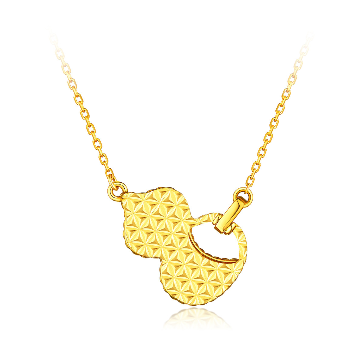 六福珠宝葫芦18k钻石项链女款钻石吊坠套链正品定价bADSKN0001Y【联系客服补货】