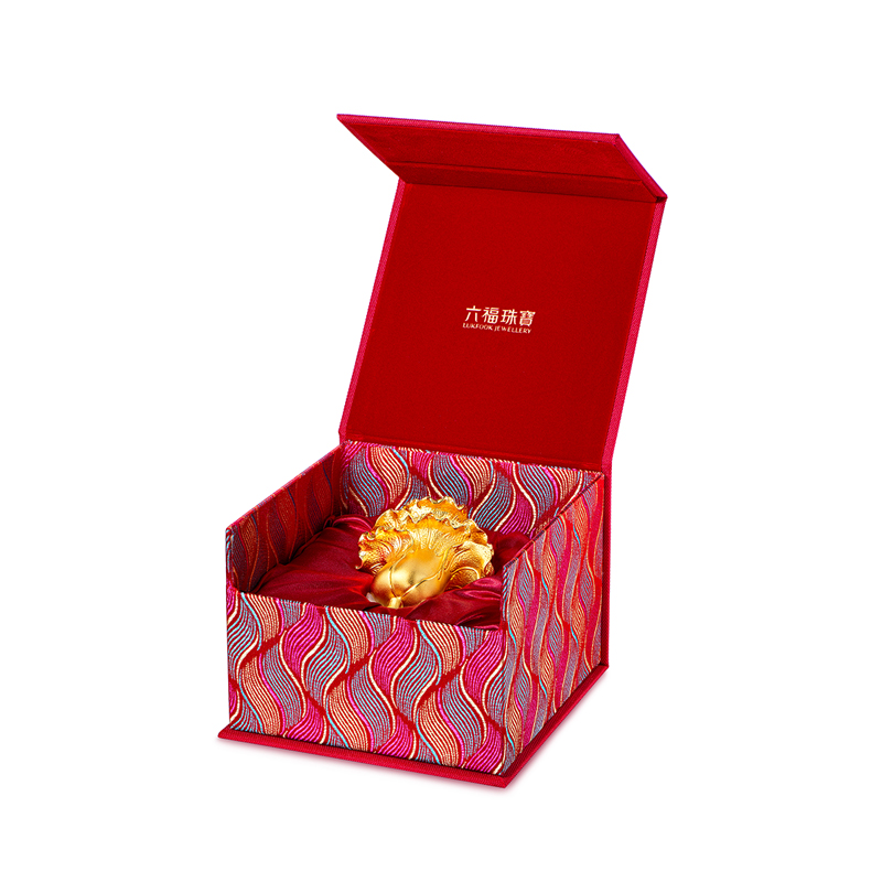 六福珠宝实体黄金摆件家居装饰品大白菜足金礼盒收藏定价DH0160【联系客服补货】