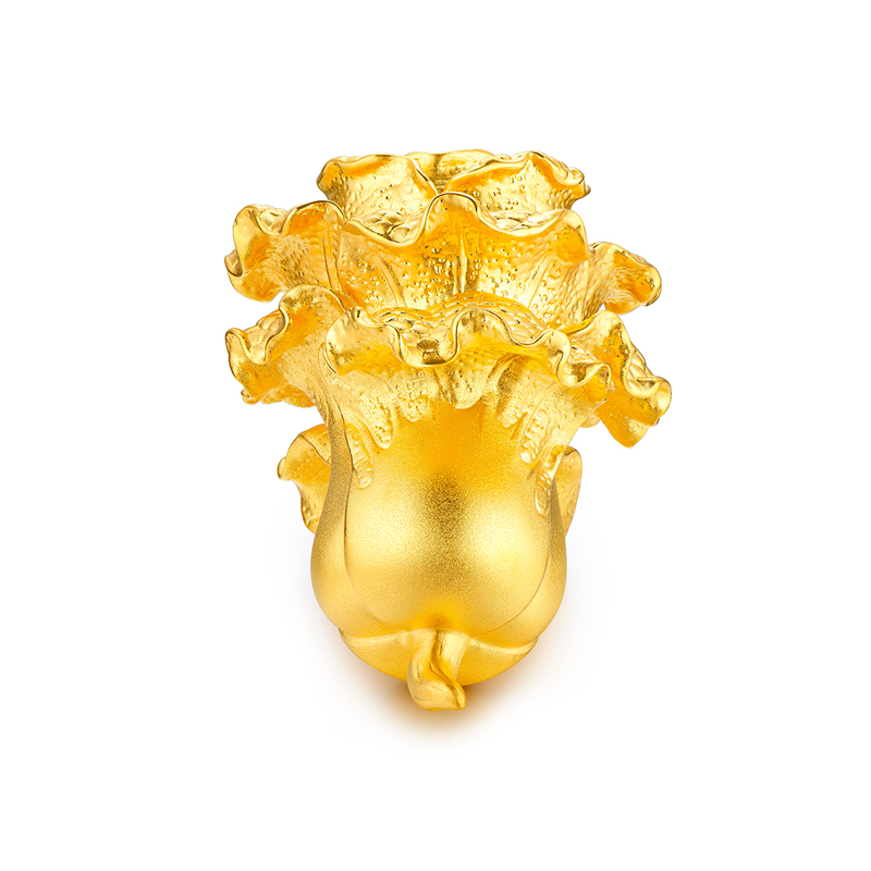 六福珠宝实体黄金摆件家居装饰品大白菜足金礼盒收藏定价DH0160【联系客服补货】