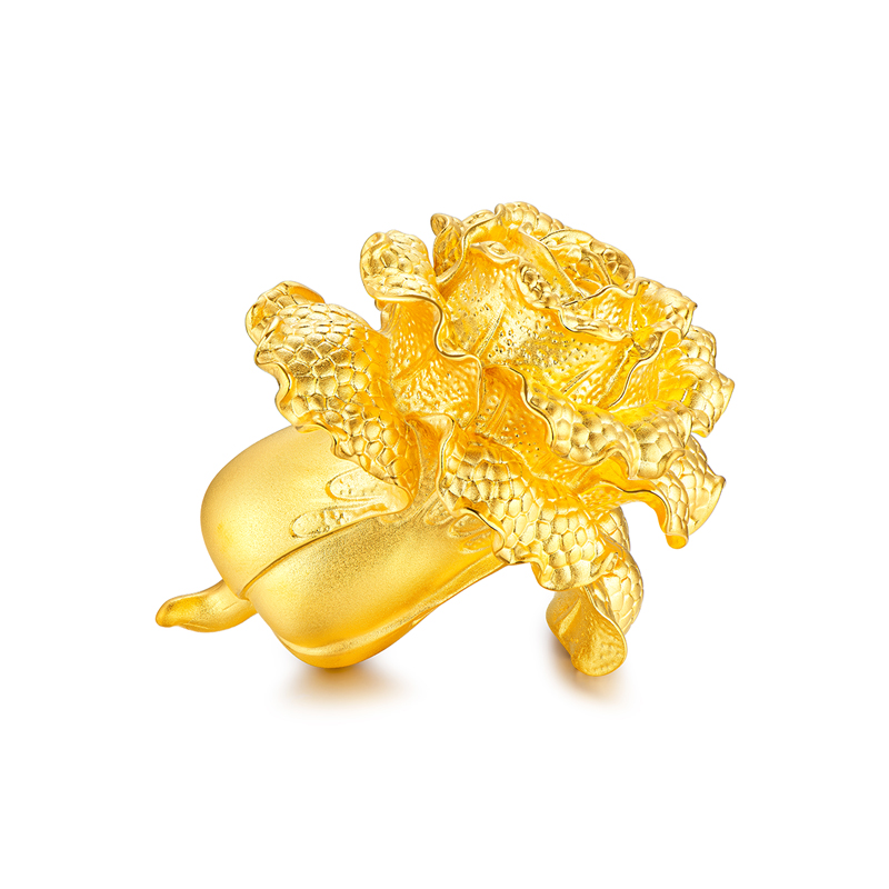 六福珠宝实体黄金摆件家居装饰品大白菜足金礼盒收藏定价DH0160【联系客服补货】
