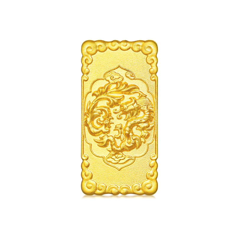 六福珠宝福满传家龙凤呈祥黄金投资金条立体浮雕计价HLG80015-20【联系客服补货】