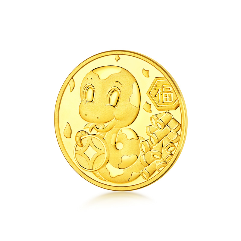 六福珠宝金钱蛇生肖蛇黄金投资金条金章10g收藏纪念币计价023421HA-10【联系客服补货】