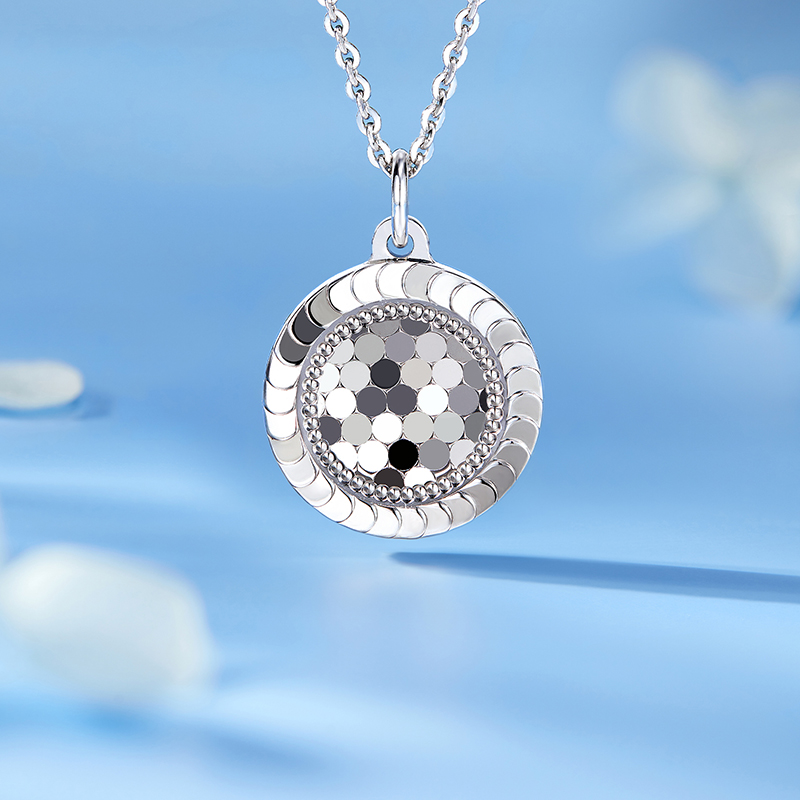 六福珠宝炫闪系列铂金项链女铂950碎碎冰白金套链计价F63P0017DS