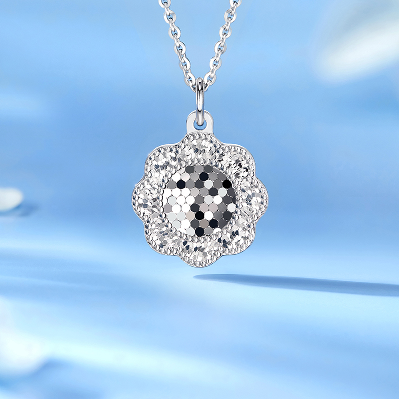 六福珠宝炫闪系列铂金项链女铂950碎碎冰白金套链计价F63P0017DS