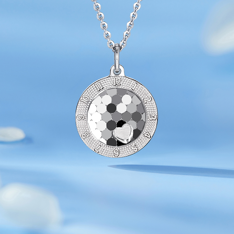 六福珠宝炫闪系列铂金项链女铂950碎碎冰白金套链计价F63P0017DS