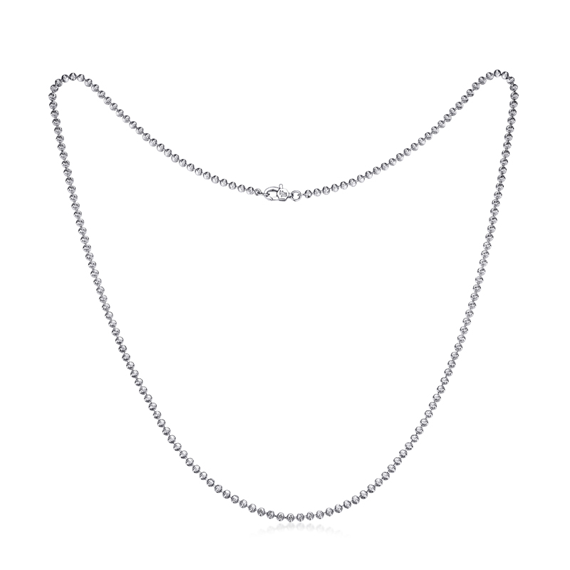 六福珠宝闪耀铂金项链铂950女锁骨圆珠链白金素链计价L18P0002DS
