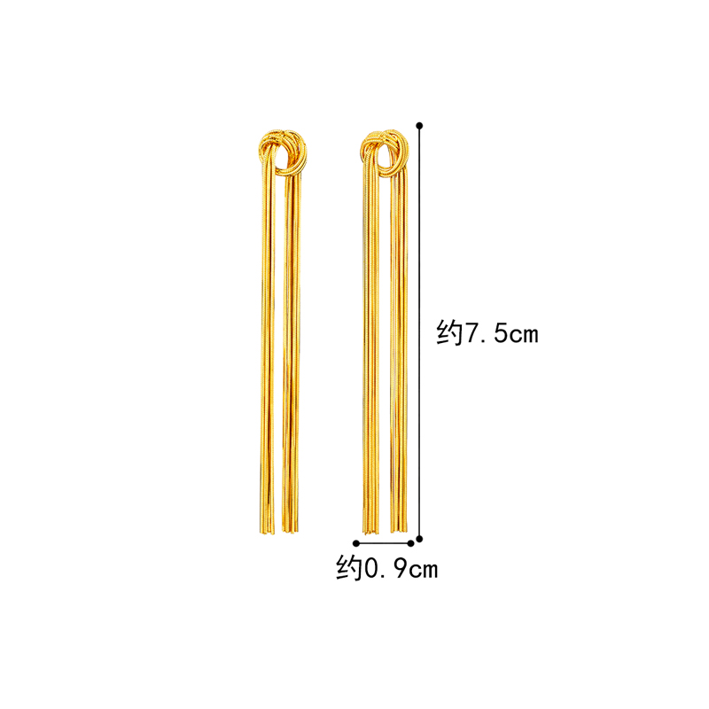 六福珠宝光影金流苏黄金耳环耳线女5G足金耳饰耳坠计价010966EA【1V1直播看货】