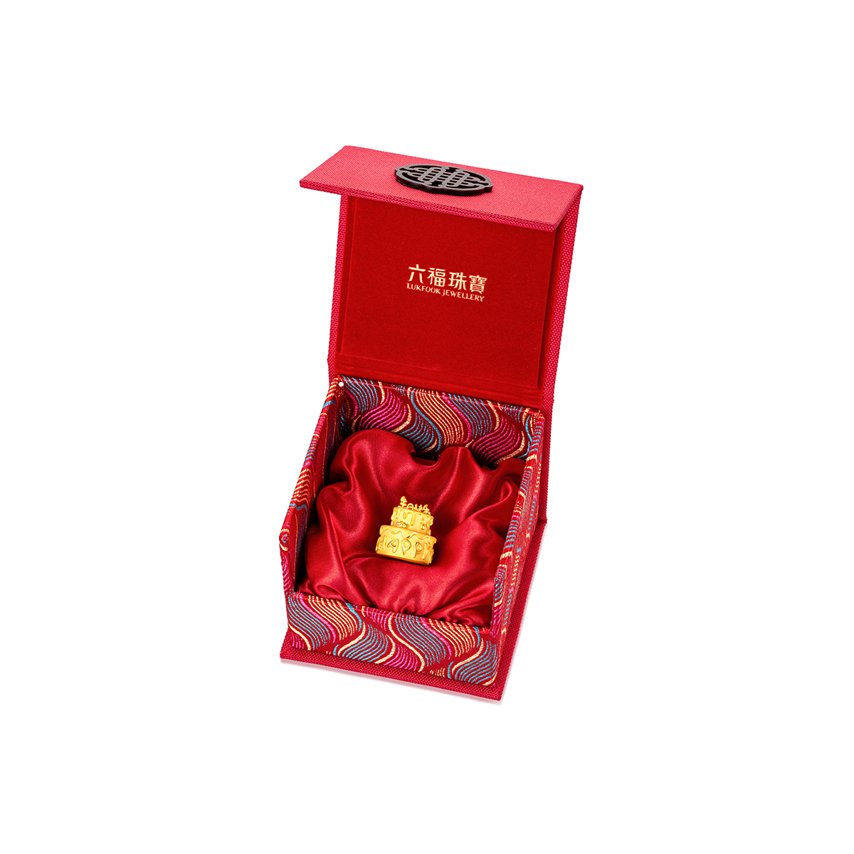 六福珠宝生日快乐蛋糕黄金摆件3D硬金纪念品礼物计价G38TBGA0001【联系客服补货】