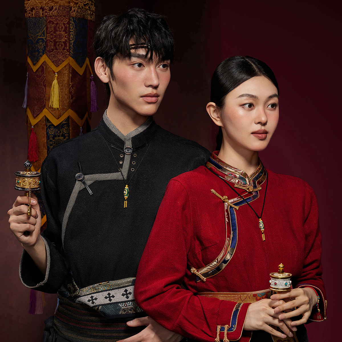 六福珠宝福满传家三眼天珠黄金吊坠男女鎏彩工艺计价F41TBGP0011【联系客服补货】【1V1直播看货】