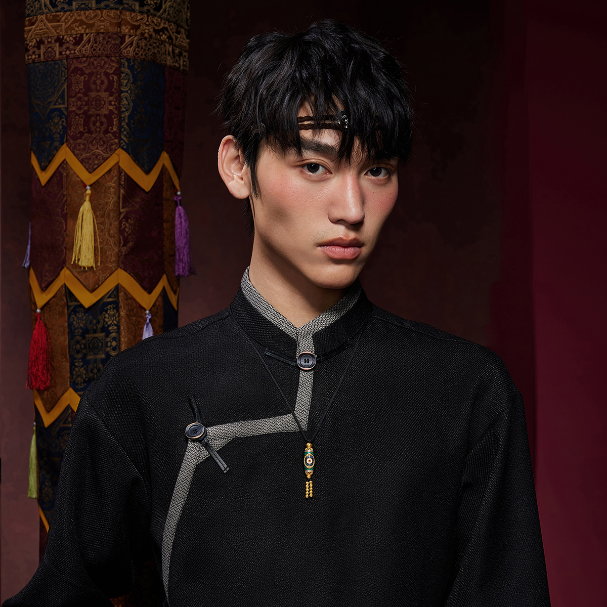 六福珠宝福满传家三眼天珠黄金吊坠男女鎏彩工艺计价F41TBGP0011【联系客服补货】【1V1直播看货】