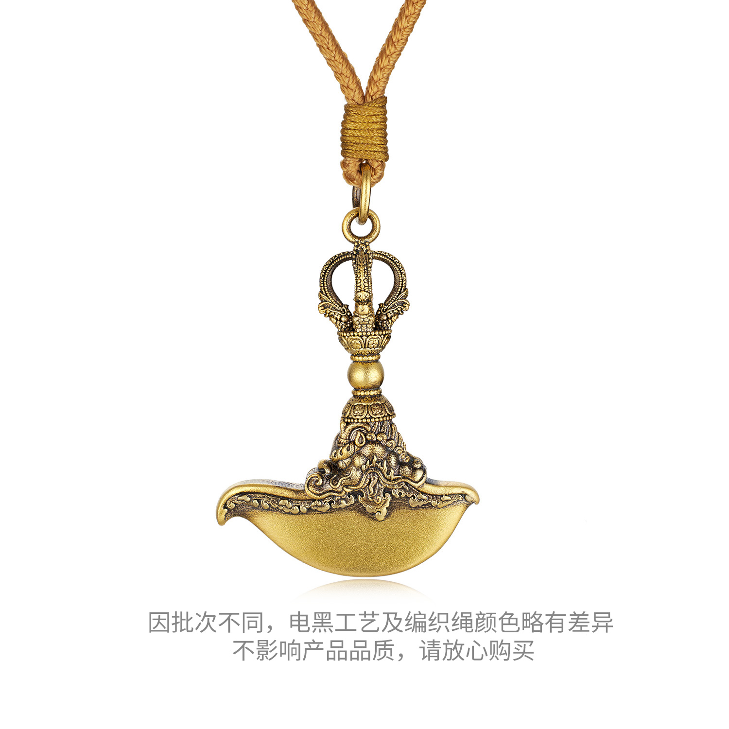 六福珠宝福满传家金刚杵钺刀黄金吊坠男女复古挂坠计价F63G0038DS【1V1直播看货】