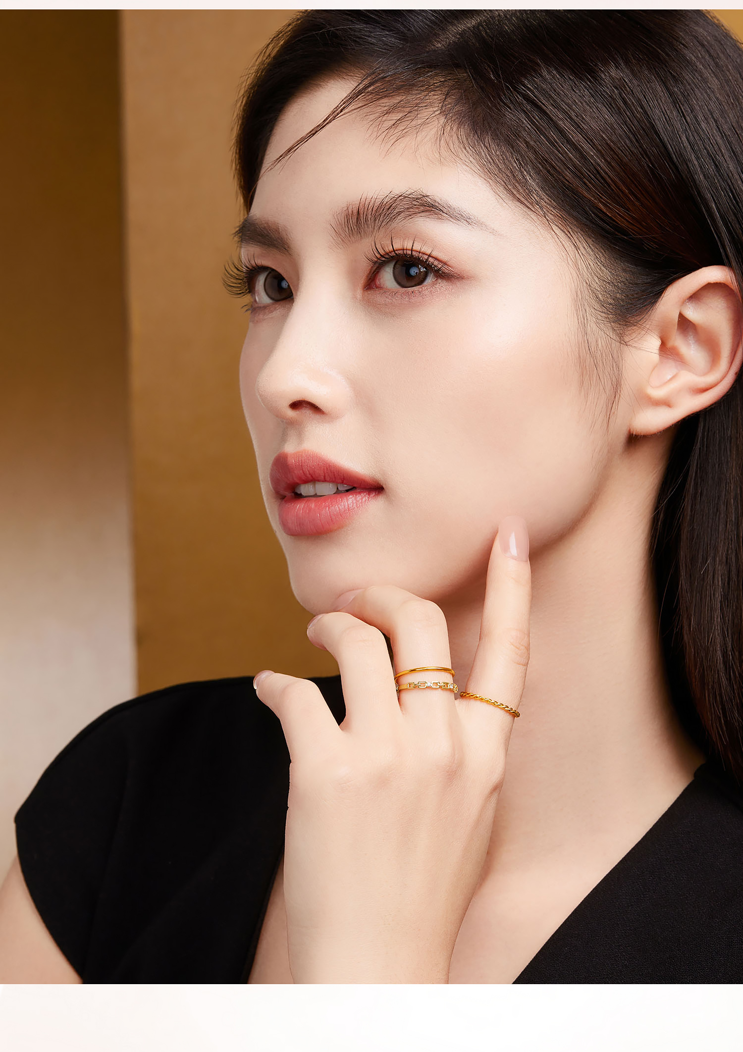 六福珠宝素圈戒指金女细款足金实心黄金戒指正品计价B01TBGR0027戒指榜