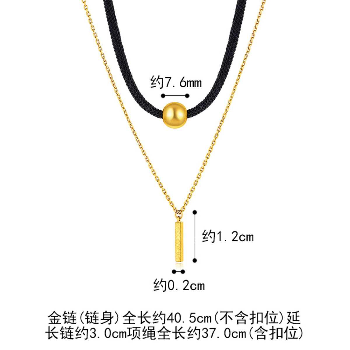 六福珠宝新月系列项圈双层黄金项链套链女编织绳计价G08TBGN0008【1V1直播看货】