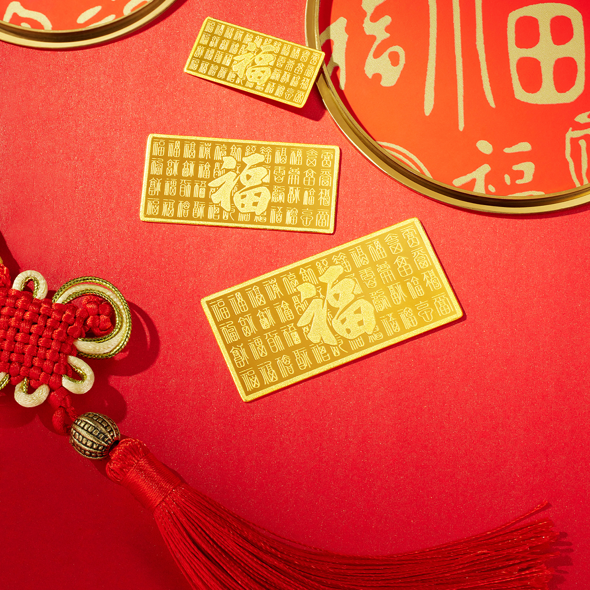 六福珠宝百福图黄金投资金条5g10g20g收藏足金摆件计价015278GAA