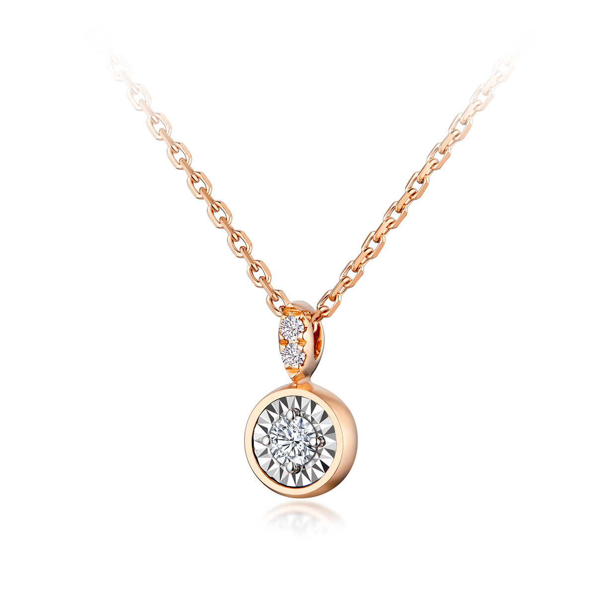 六福珠宝泡泡天然钻石项链女款18k金吊坠钻石首饰定价cMDSKN0102D【联系客服补货】