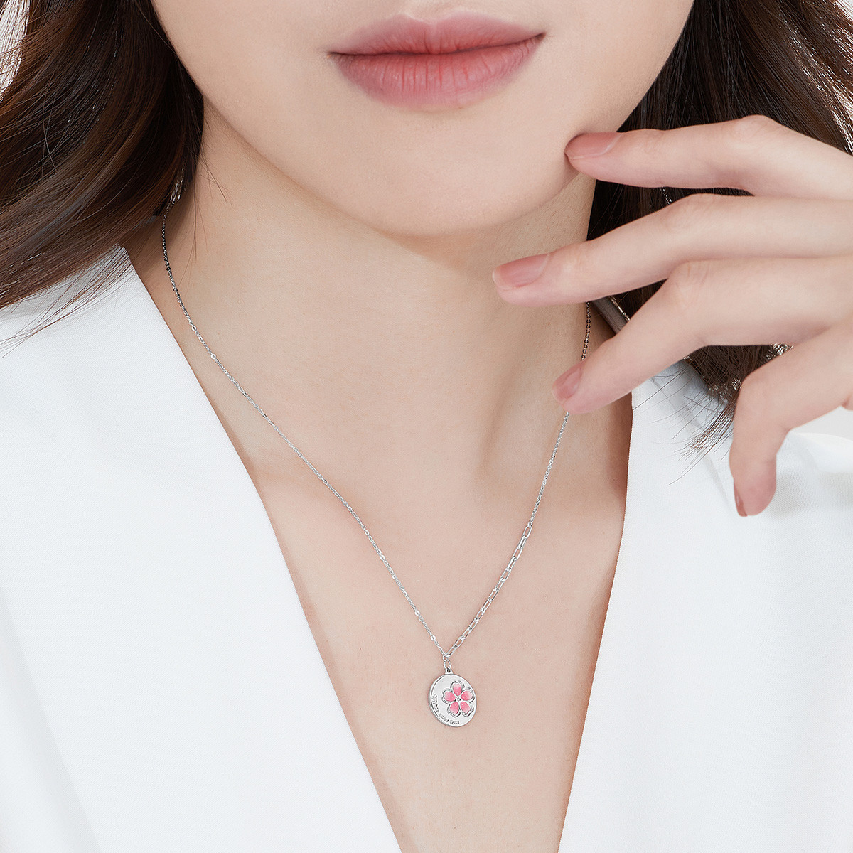 六福珠宝娉婷樱花蜜语Pt950铂金项链套链白金吊坠定价EFT1P30012【联系客服补货】