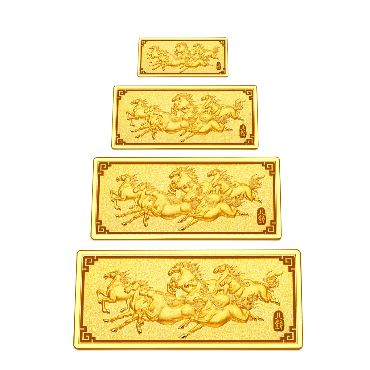 六福珠宝马到功成黄金投资金条5g金摆件计价GMG80043-5【联系客服补货】