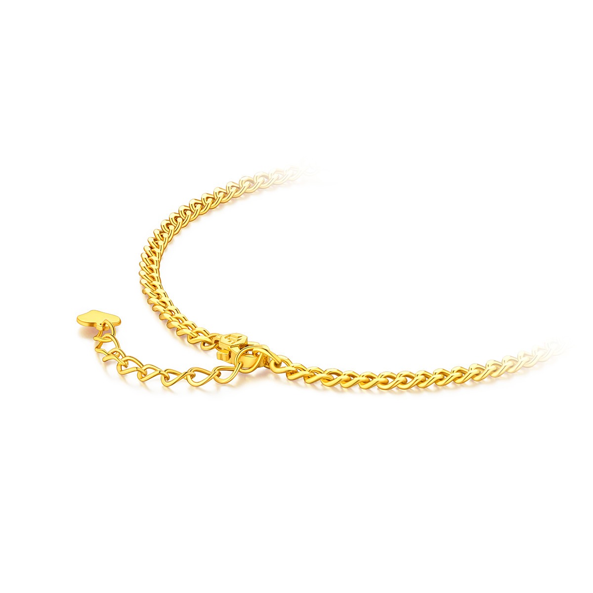 六福珠宝光影金5G黄金手链可刻字星心足金手链送女友计价001899BA【联系客服补货】