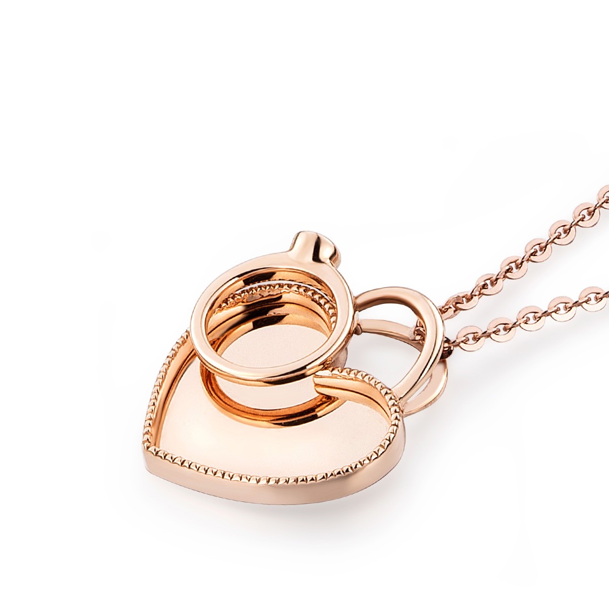 六福珠宝18K金钻石吊坠心形吊坠女款送礼不含链定价N116【联系客服补货】