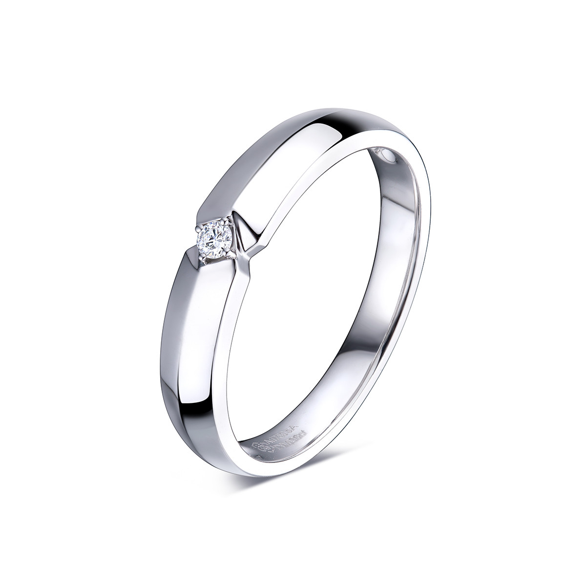 六福珠宝Wedding婚嫁系列钻石戒指男18k金情侣对戒定价WD32259【联系客服补货】