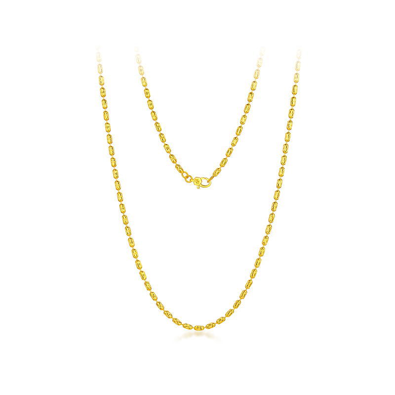 六福珠宝光影金星河光锦黄金项链女5G足金珠仔链素链计价024394na【联系客服补货】