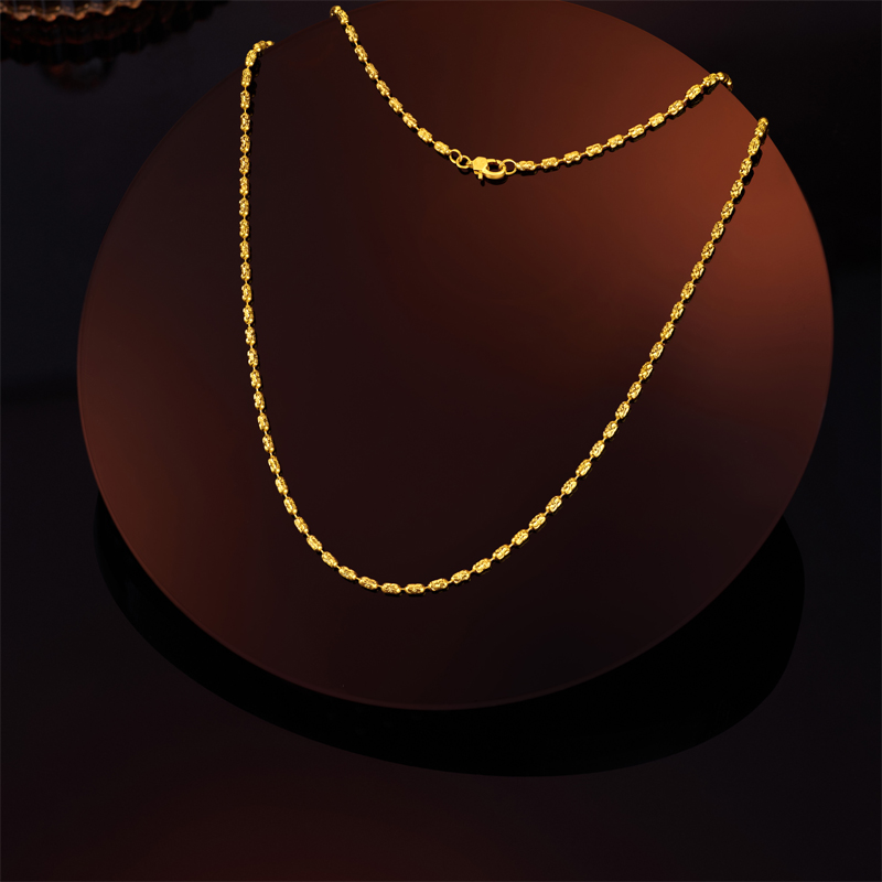 六福珠宝光影金星河光锦黄金项链女5G足金珠仔链素链计价024394na【联系客服补货】