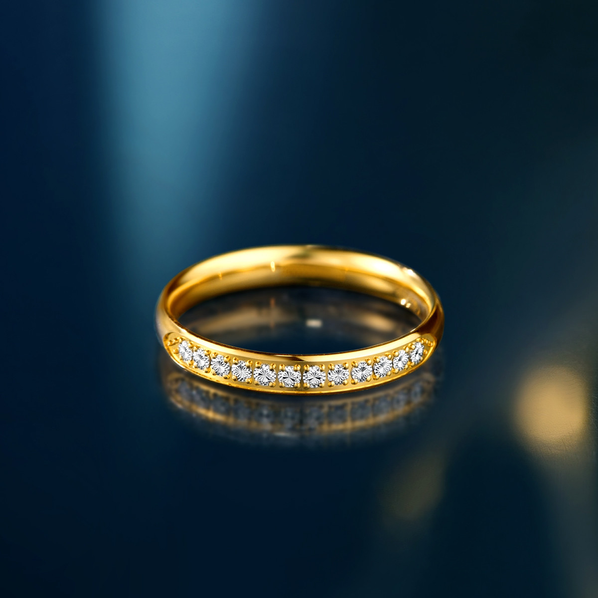 六福珠宝幻钻金光星河黄金戒指女时尚实心戒足金首饰计价021937CA