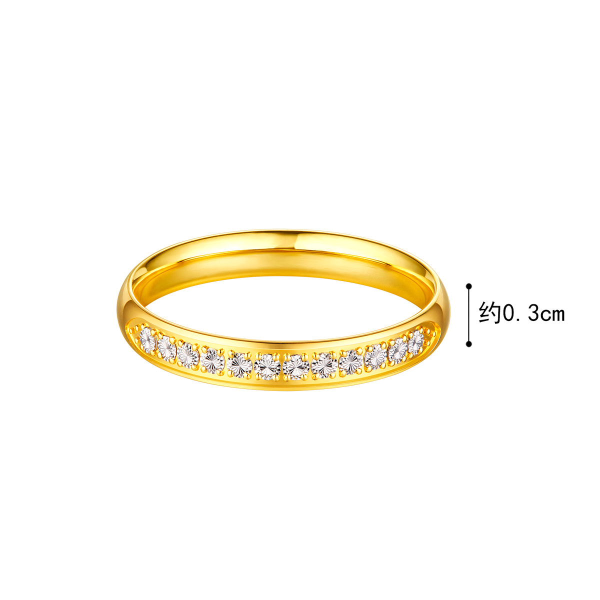 六福珠宝幻钻金光星河黄金戒指女时尚实心戒足金首饰计价021937CA