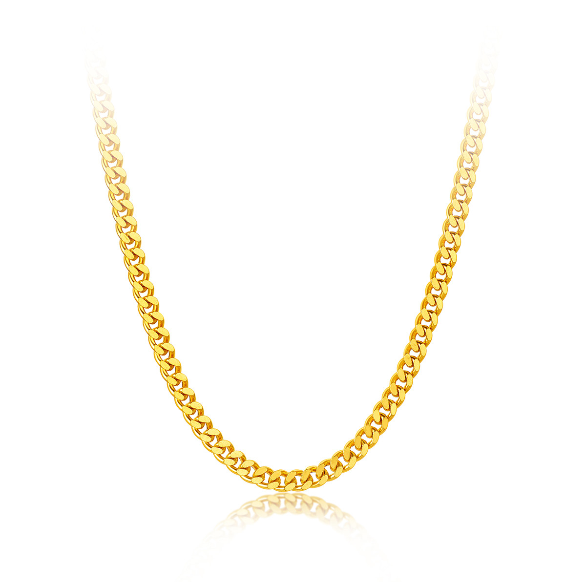 六福珠宝侧身链黄金项链宝宝儿童足金素链满月礼计价L05TBGN0017