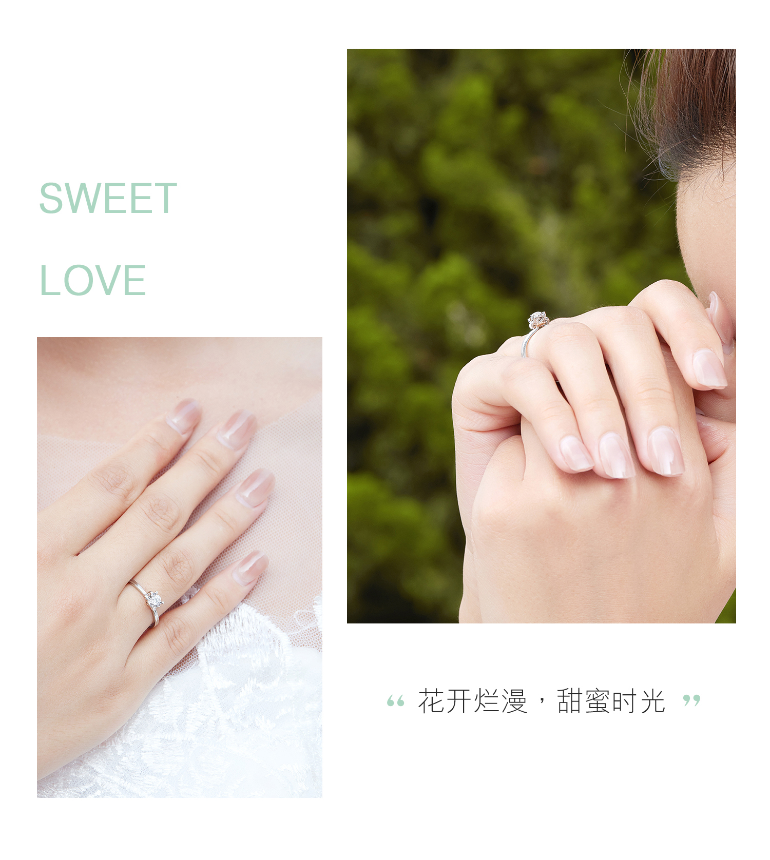 六福珠宝双色车花18k金钻石戒指女四爪镶求婚钻戒送礼婚嫁定价N218【联系客服补货】