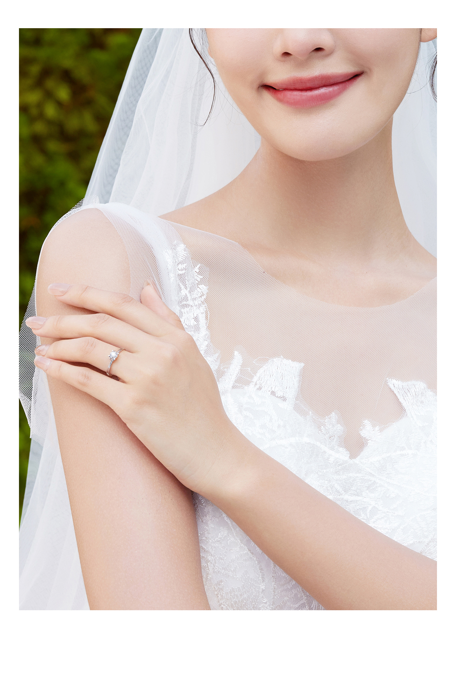 六福珠宝双色车花18k金钻石戒指女四爪镶求婚钻戒送礼婚嫁定价N218【联系客服补货】