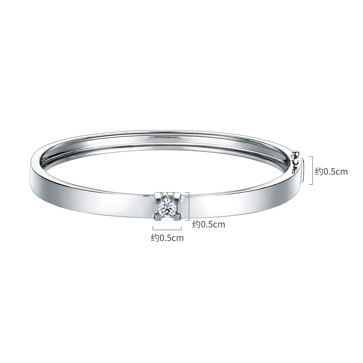 【成毅同款】六福珠宝Hexicon手镯18K金钻石贵妃镯日常简约HX31934【联系客服补货】同款b