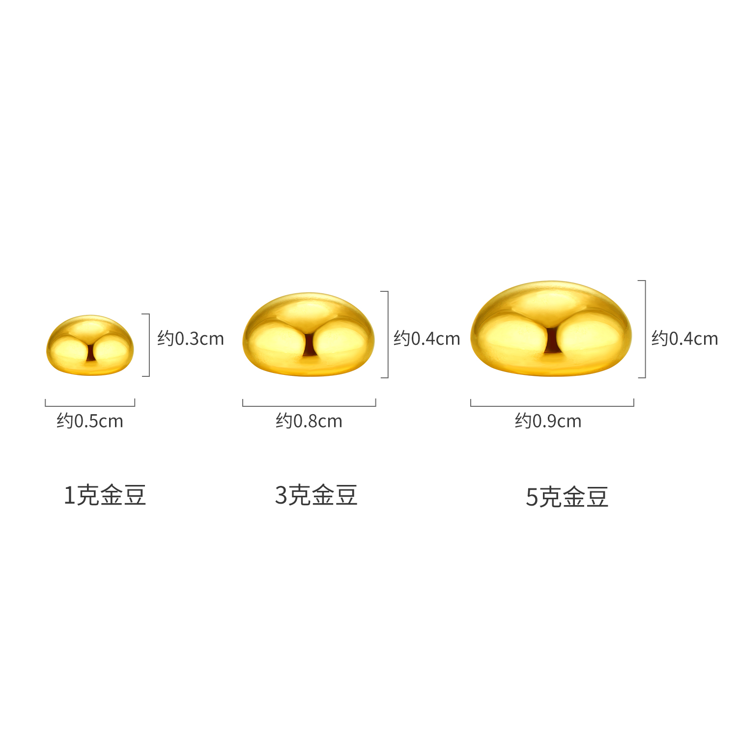  六福珠宝运财进宝投资黄金元宝1g3g5g葫芦摆件小金豆计价010671JA