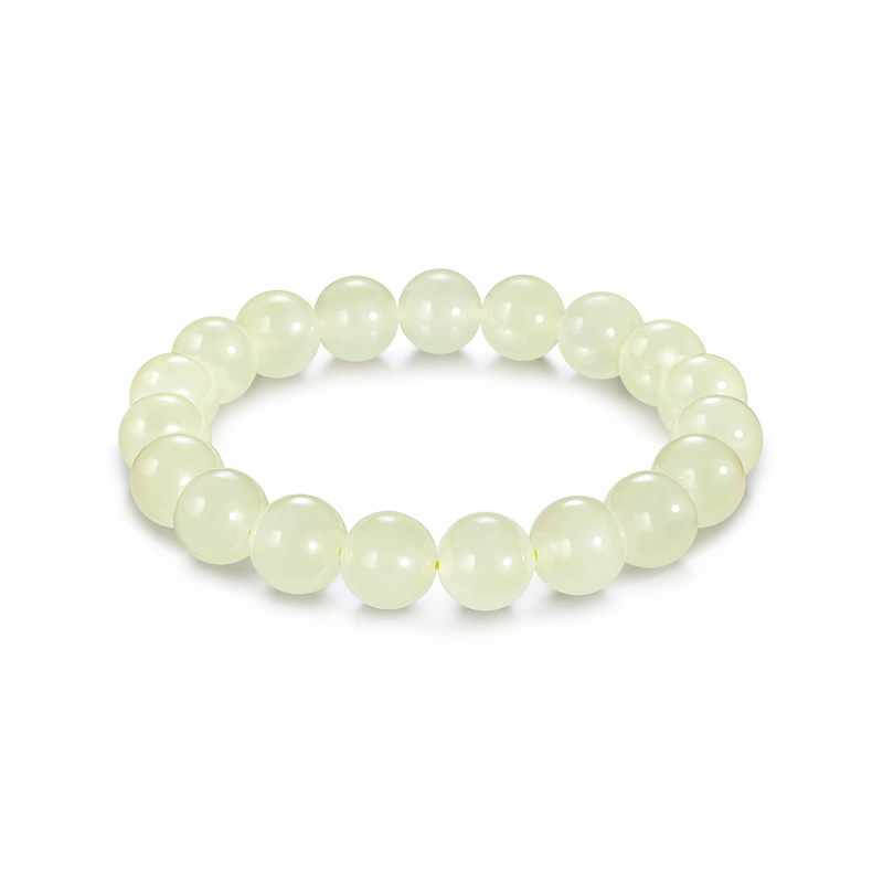 六福珠宝和田玉手串女款简约日常6-10mm串珠可DIY手链A01A0027DS