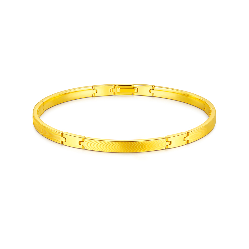 六福珠宝光影金段式链镯月亮纹黄金手链女5G足金手镯计价029185ba【联系客服补货】【1V1直播看货】