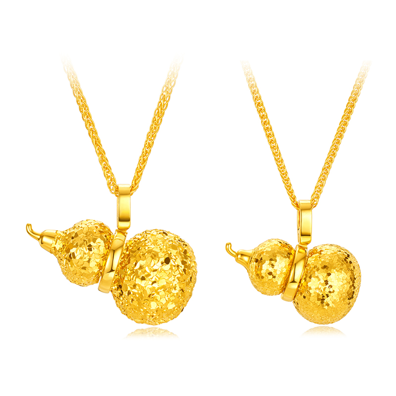 六福珠宝光影金葫芦黄金吊坠女款5G碎碎冰足金挂坠计价029310pab【1V1直播看货】