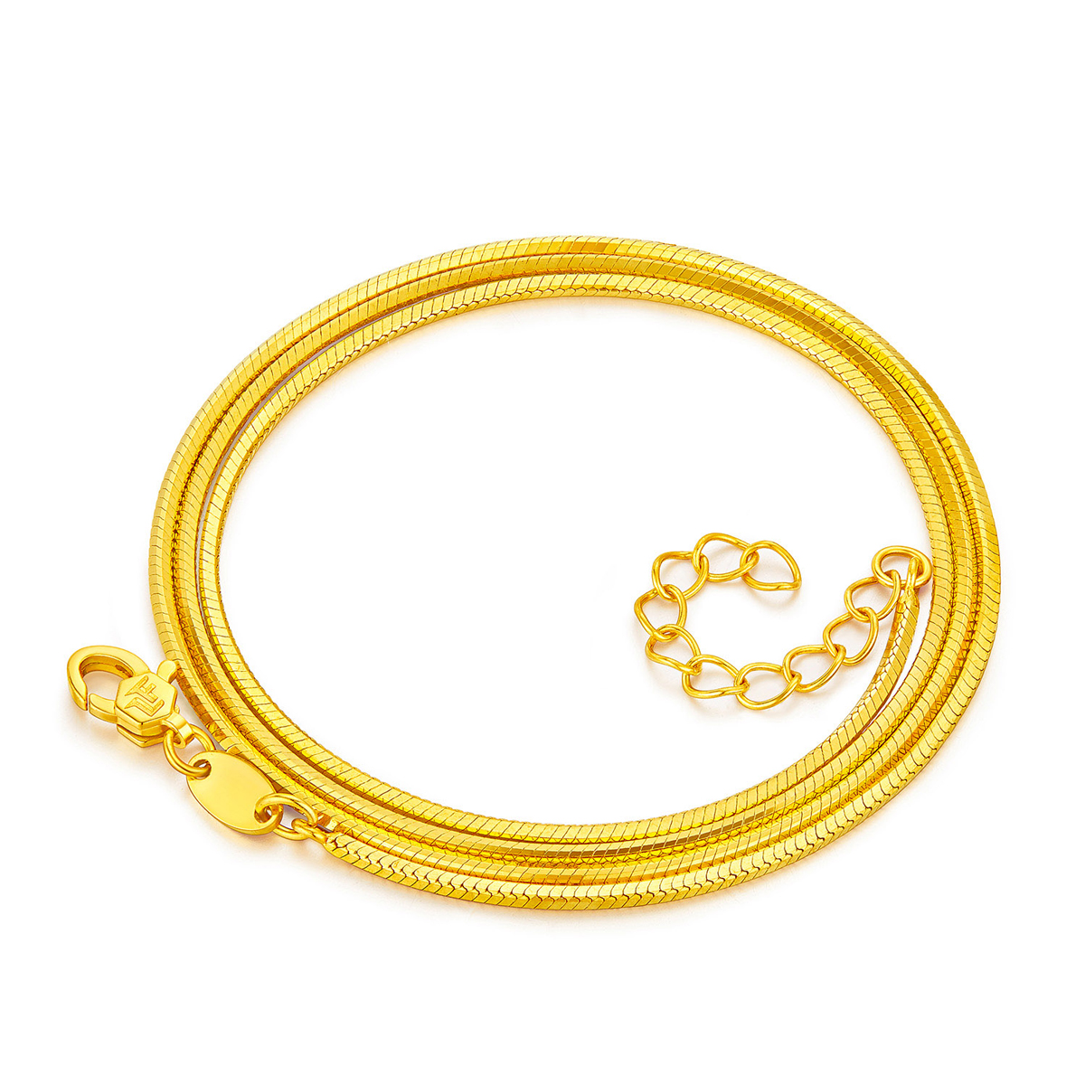 六福珠宝方形蛇骨链黄金项链女简约足金锁骨素链计价L04TBGN0010