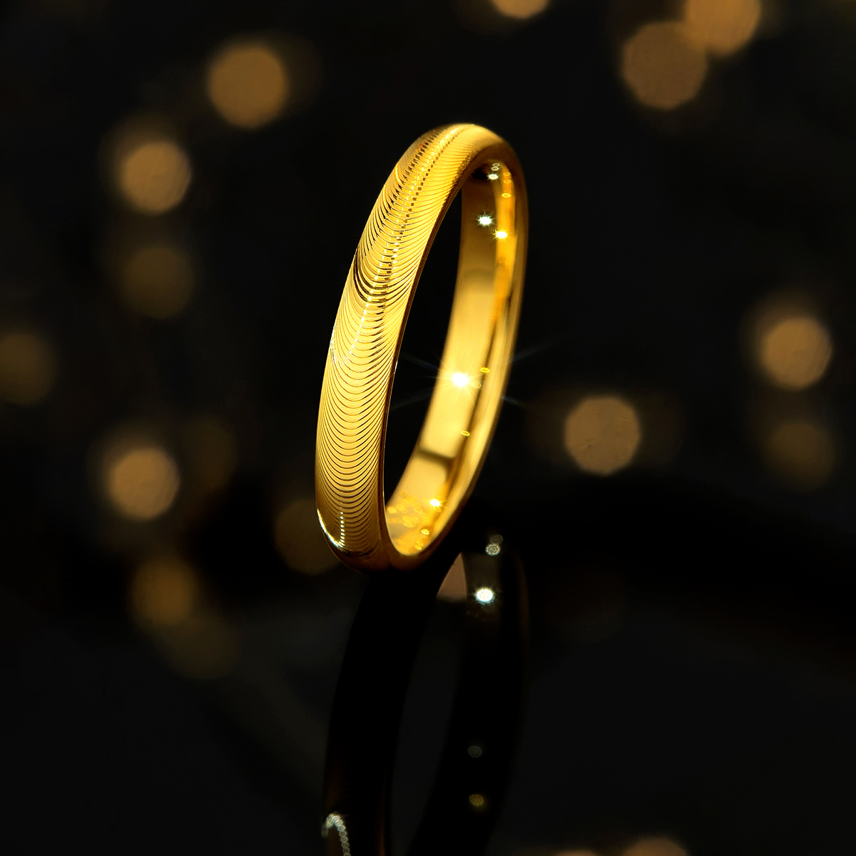 六福珠宝猫眼黄金手镯女款实心光面足金镯子首饰计价F41TBGB0021【视频看货】