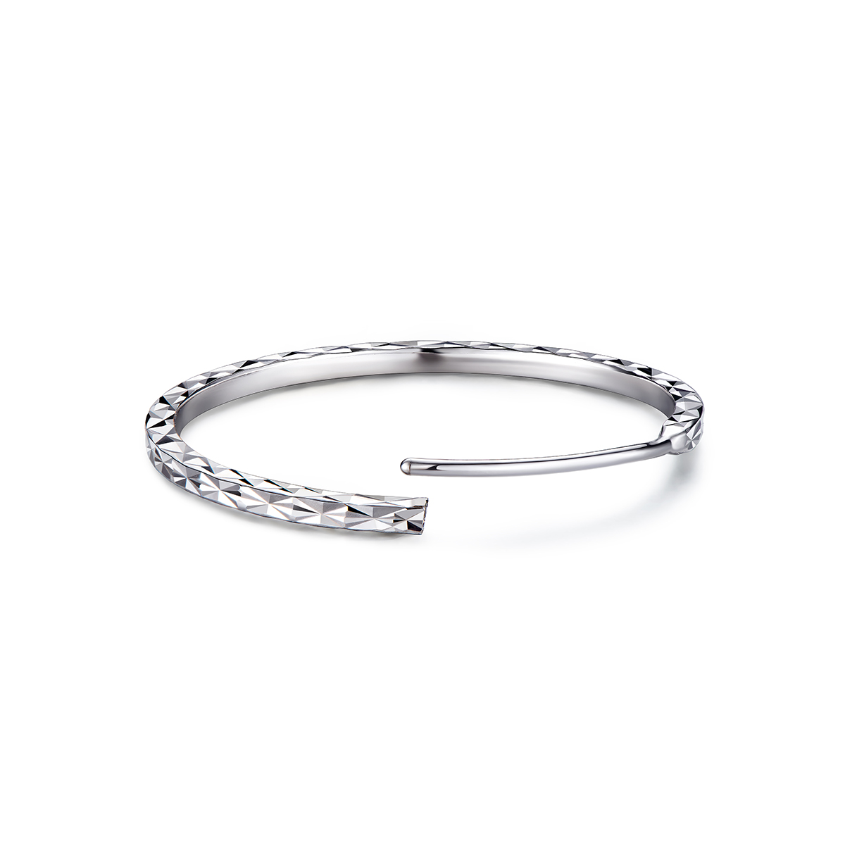 六福珠宝满天星铂金耳圈铂950女款白金耳环耳饰计价L04TBPE0009