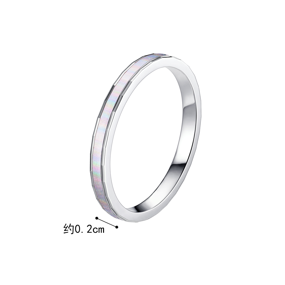 六福珠宝幻彩铂金戒指铂950女款猫眼实心白金戒指计价L04TBPR0011