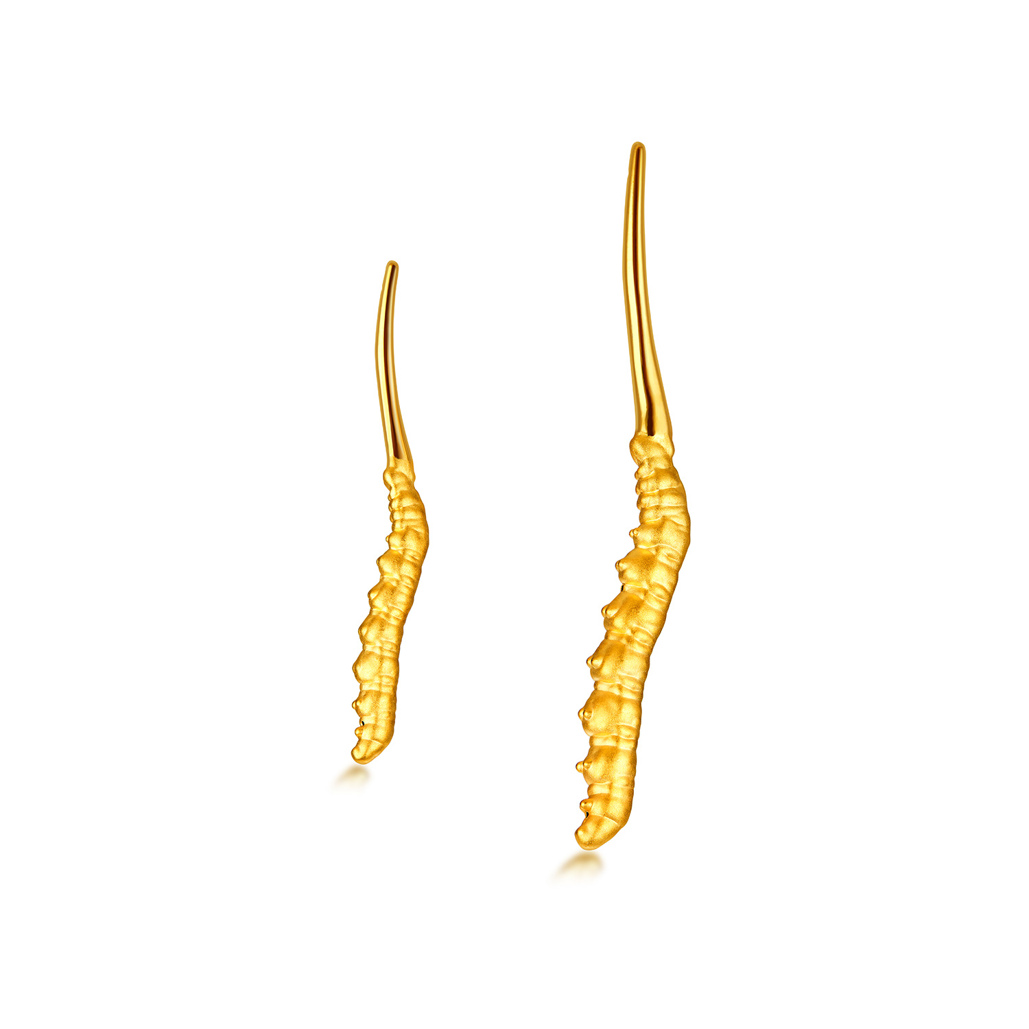 六福珠宝滋补系列冬虫夏草黄金摆件收藏足金人参工艺品L11A0006DS