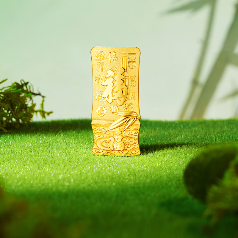 六福珠宝百福齐臻黄金投资金条20g50g收藏金摆件计价010893GA-50【联系客服补货】