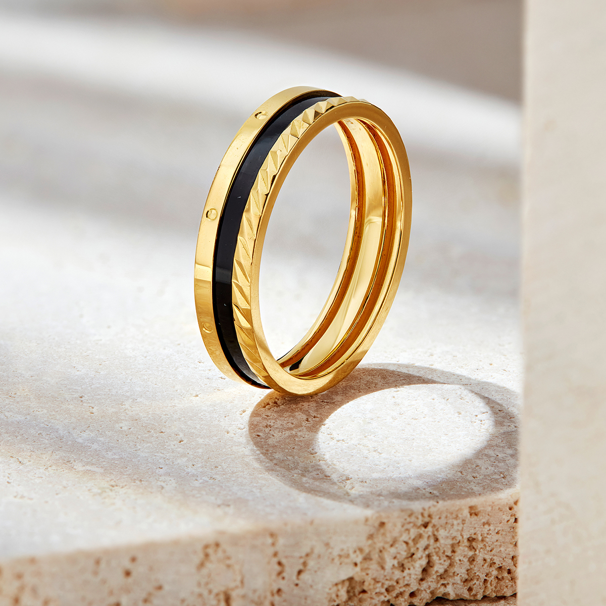 六福珠宝羽墨黄金戒指实心时尚足金首饰鎏彩工艺女计价G40G0002DS【联系客服补货】